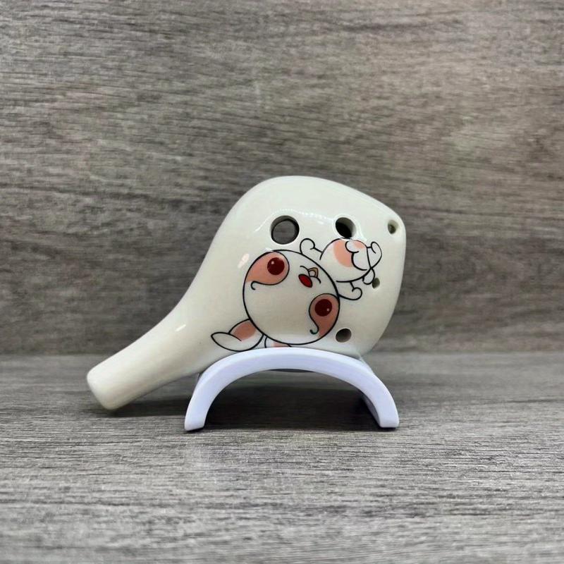 Zodiac Rabbit Cartoon Ocarina for Kids - Handmade 6 Hole AC Flute