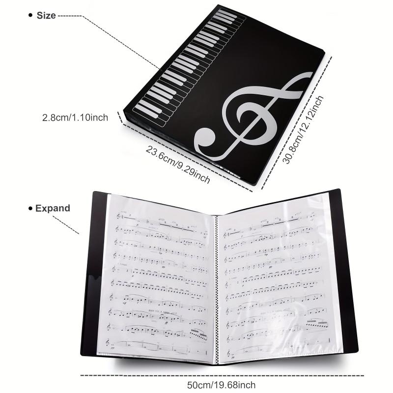 Music Sheet File Folder w/ 40 Pockets - Organize & Protect Your Music