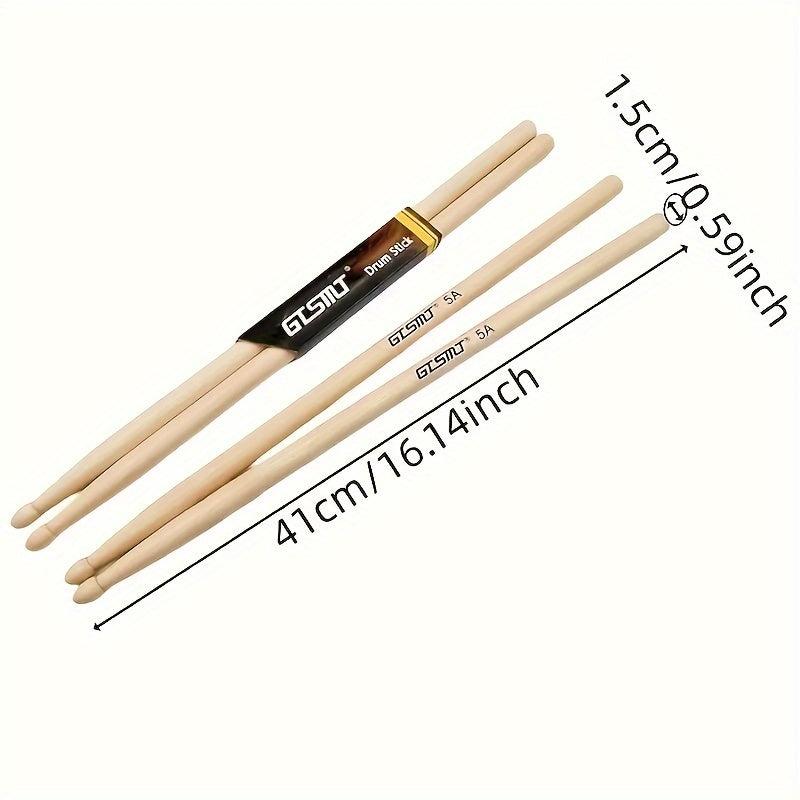 2 Pairs Maple Drumsticks Adult Practice Drumsticks Mallets Jazz Drums Percussion