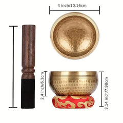 8cm Bronze Meditation Chime Bowl for Yoga - Soothing Sound Therapy