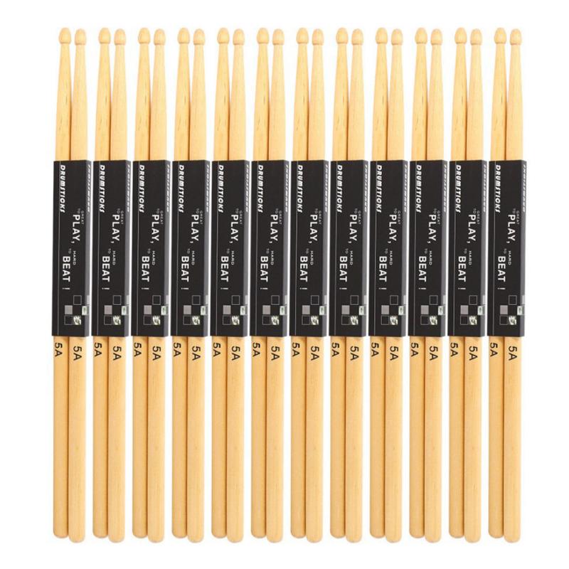 12 Pairs Drumsticks Comfortable Grip Drum Mallets Musical 5A