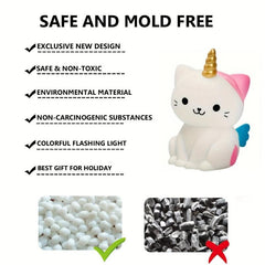 4Pcs Unicorn Bath Toys Light Up Floating Rubber Toys