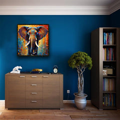 Ink Splashing Elephant Wooden Jigsaw Puzzle Irregular Shape Particles