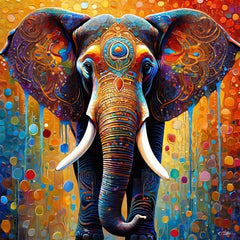 Ink Splashing Elephant Wooden Jigsaw Puzzle Irregular Shape Particles