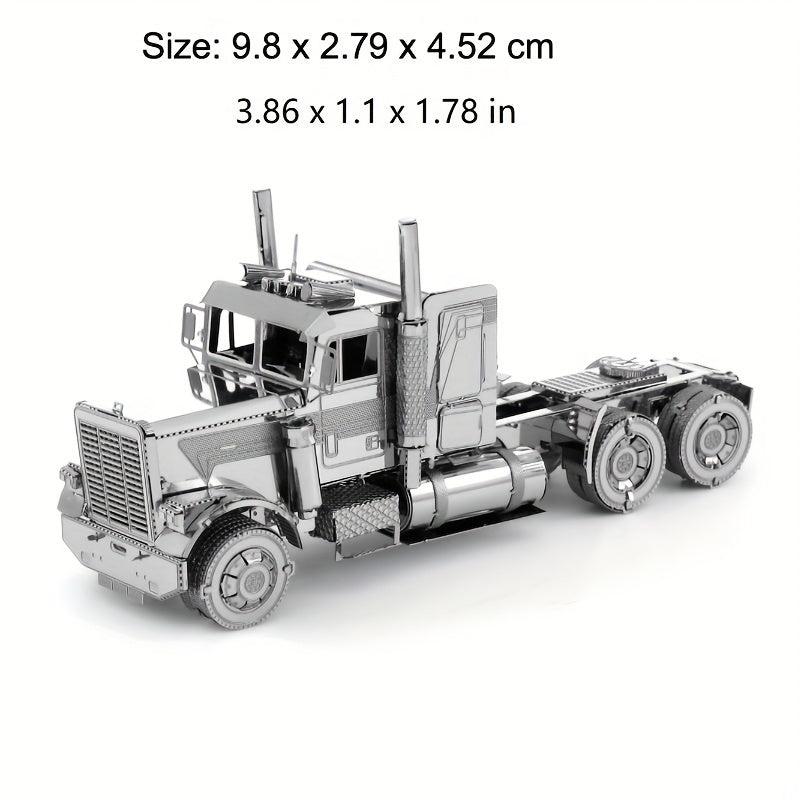 DIY Metal Jigsaw Puzzle 3D Long Nose Truck Model Christmas Gift