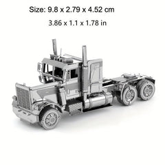 DIY Metal Jigsaw Puzzle 3D Long Nose Truck Model Christmas Gift