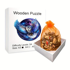 Flying Owl Wooden Puzzle with Special Shapes - Creative Birthday Party Game