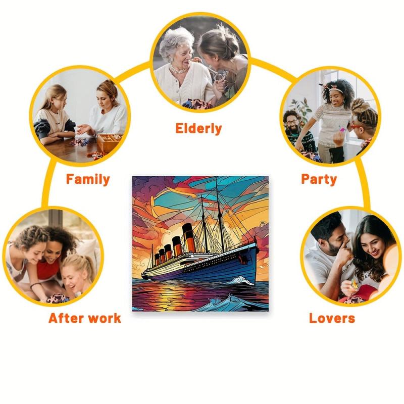 Titanic Wooden Jigsaw Puzzle Irregular Shape Particles Focus Exercise