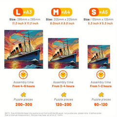 Titanic Wooden Jigsaw Puzzle Irregular Shape Particles Focus Exercise