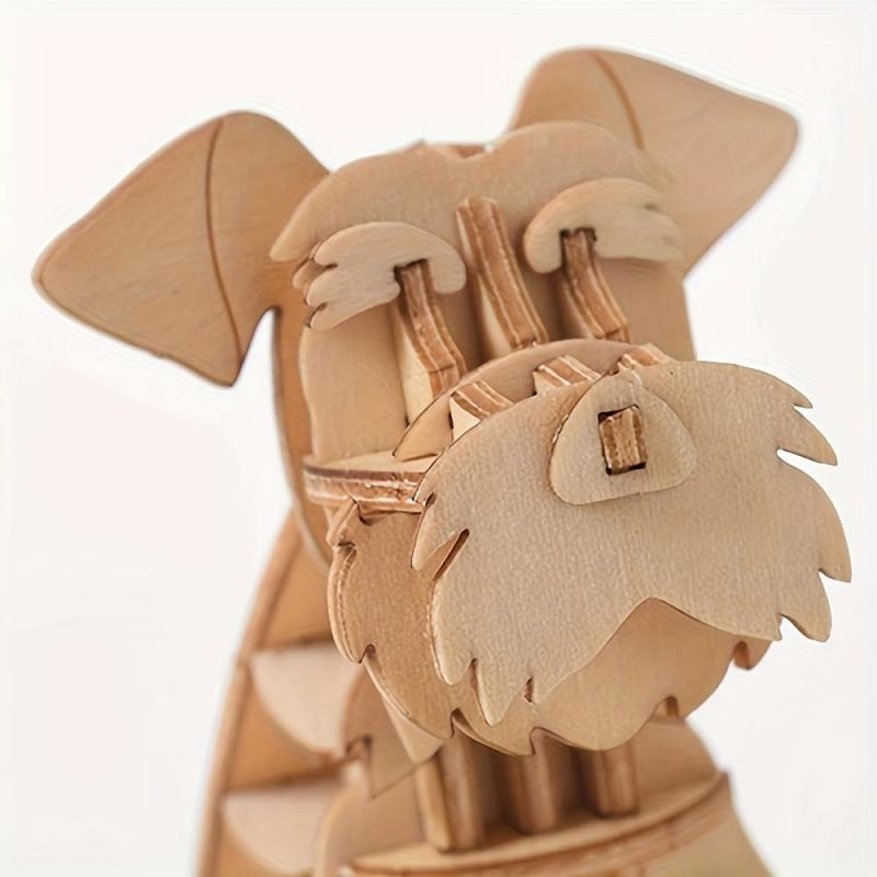 3D Wooden Puzzle Animal Assembly Kit Dog Model Ornament
