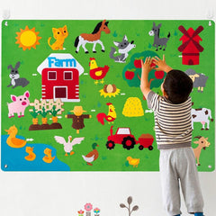 Farm Animals Felt Story Board Set 38Pcs Preschool Learning