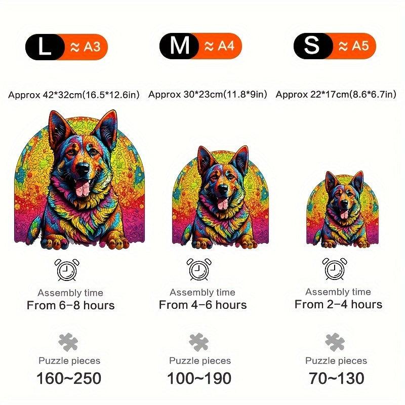 Rainbow Dog Wooden Puzzle High Difficulty Toy