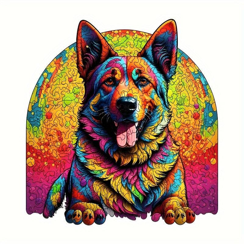 Rainbow Dog Wooden Puzzle High Difficulty Toy