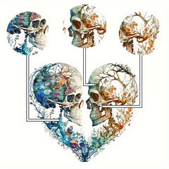 Wooden Puzzle Heart Skull Alien Mystery Charm Art Hallowe