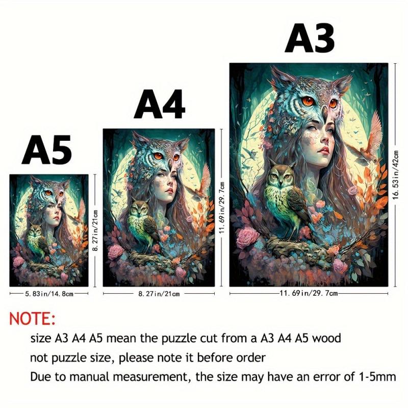Owl Fairy Wood Puzzle Magic Toy Animal Shaped Wooden Brain Teaser Gift