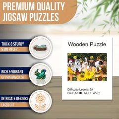 Wooden Dogs Jigsaw Puzzle Game for Adults