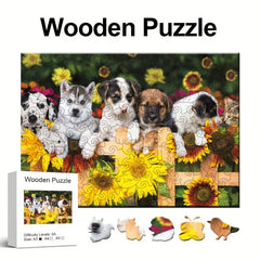 Wooden Dogs Jigsaw Puzzle Game for Adults