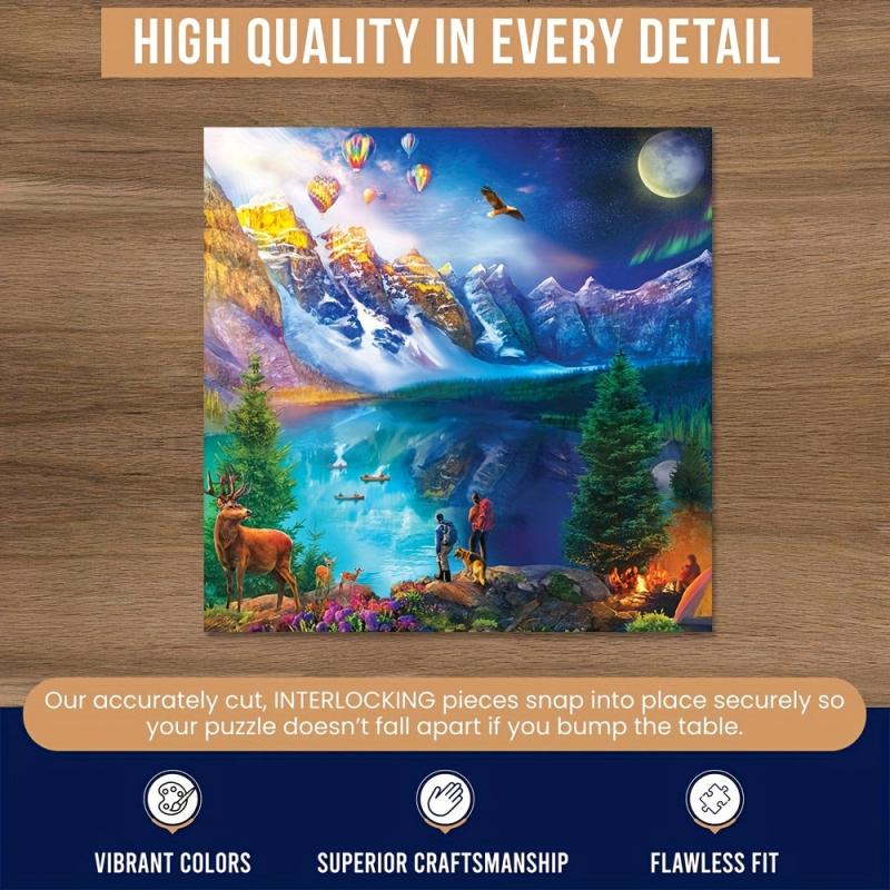 Wooden Jigsaw Puzzle Scenery Animal Unique Pieces Family Game