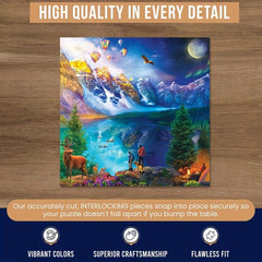 Wooden Jigsaw Puzzle Scenery Animal Unique Pieces Family Game