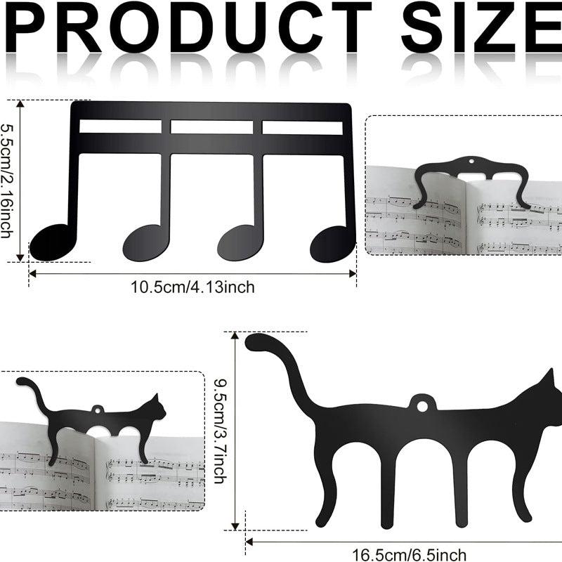 Cat Shaped Metal Music Bookmark for Sheet Stand