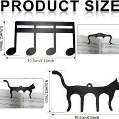 Cat Shaped Metal Music Bookmark for Sheet Stand