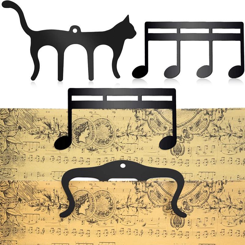 Cat Shaped Metal Music Bookmark for Sheet Stand