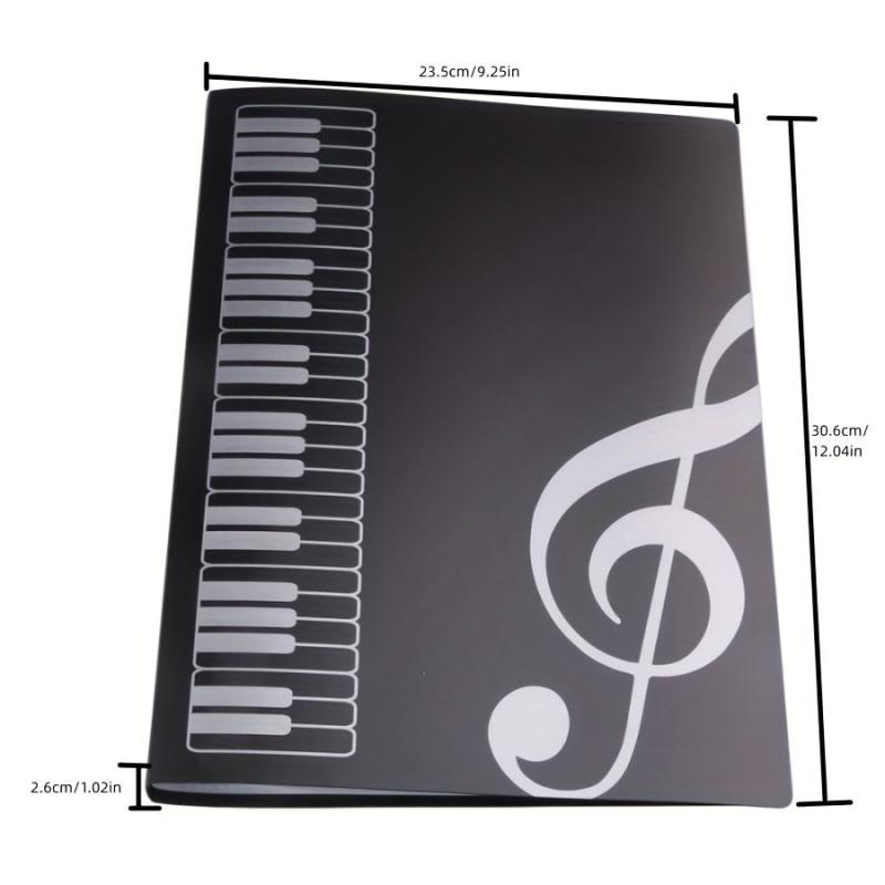 A4 Music Sheet File Folder - 40 Pocket Plastic - Document Storage