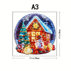 Wooden Christmas House Jigsaw Puzzle Adult Children Creative Gift