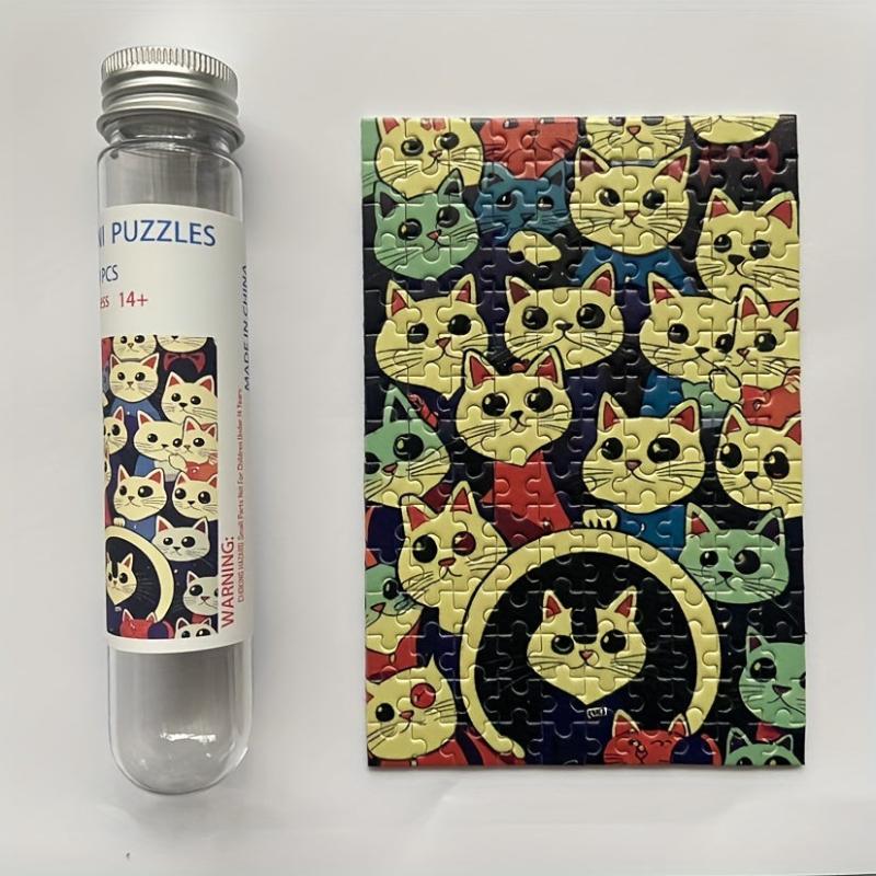 150pcs Mini Test Tube Puzzle Painting Jigsaw Cat