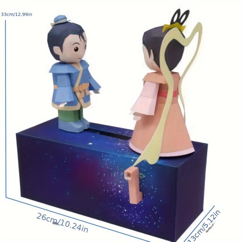 Cowboy & Girl Paper Craft Toy 3D Model DIY Origami