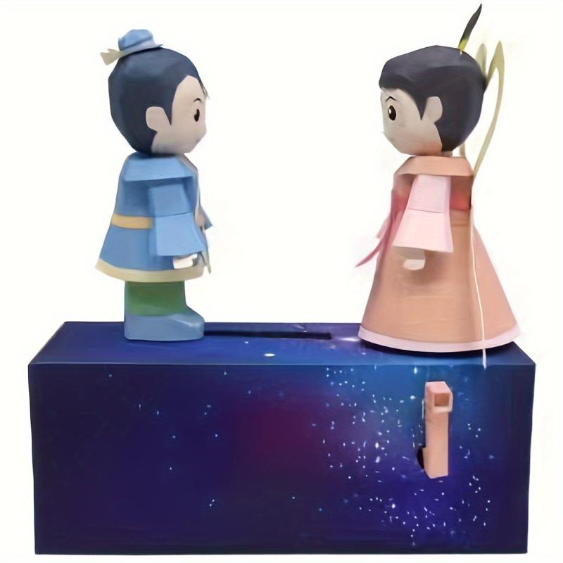 Cowboy & Girl Paper Craft Toy 3D Model DIY Origami
