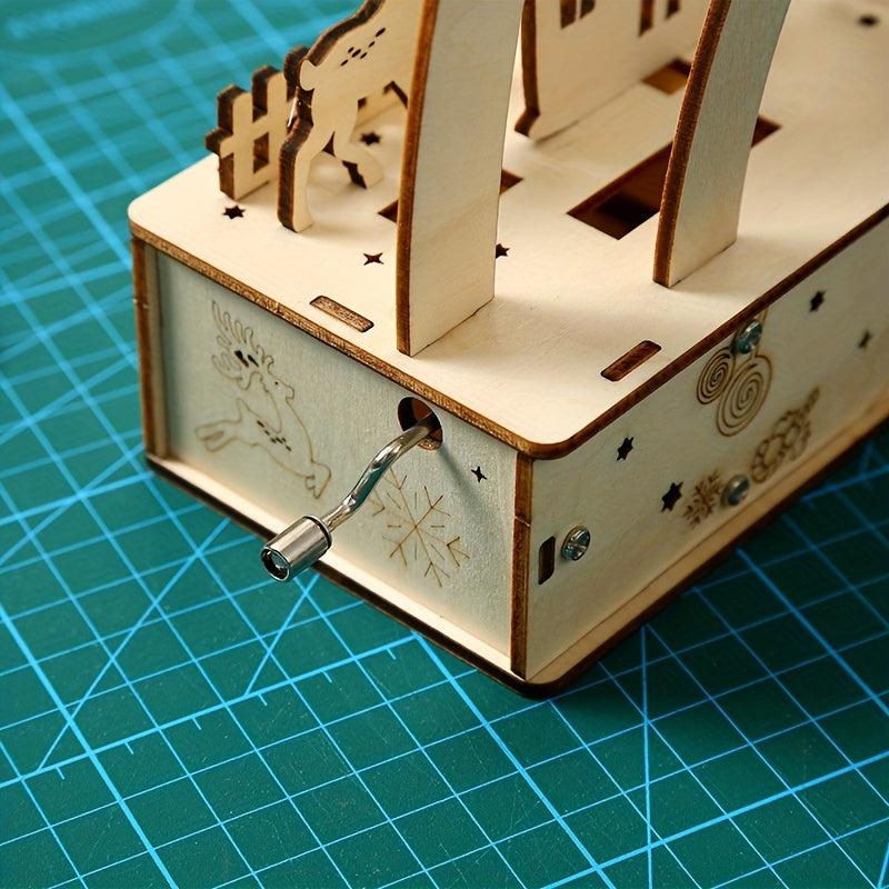 3D Wooden Puzzle Wooden Luminous Lights Christmas Creative Ornaments