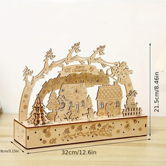 3D Wooden Puzzle Wooden Luminous Lights Christmas Creative Ornaments
