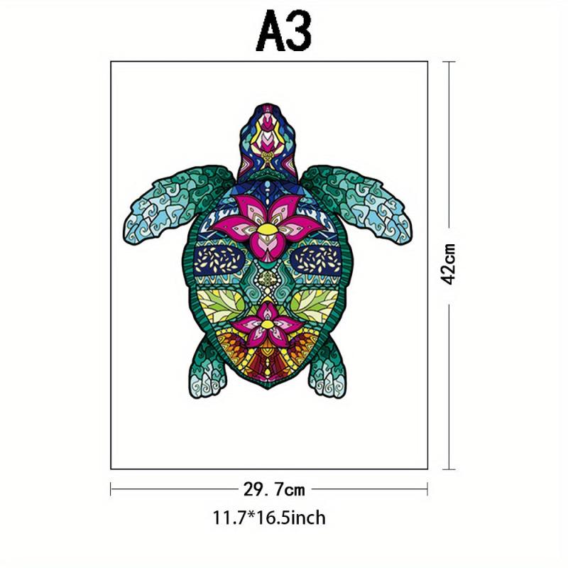Sea Turtle Wooden Puzzle Unique Irregular Animal Shape Creative Gift