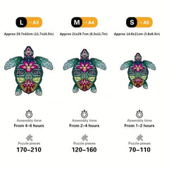 Sea Turtle Wooden Puzzle Unique Irregular Animal Shape Creative Gift