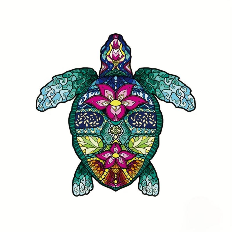 Sea Turtle Wooden Puzzle Unique Irregular Animal Shape Creative Gift
