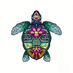 Sea Turtle Wooden Puzzle Unique Irregular Animal Shape Creative Gift