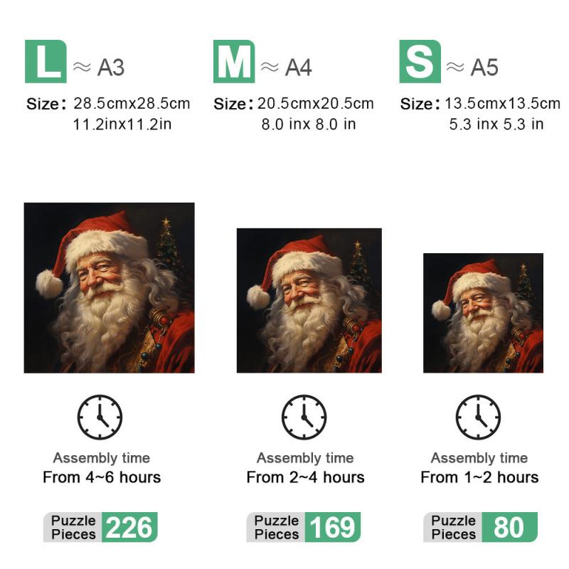 Christmas Santa Claus Wooden Puzzle Animal Puzzle Adult Decompression