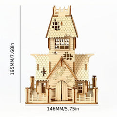 3D Wooden Puzzle Halloween House Jigsaw Puzzle Wooden Toys