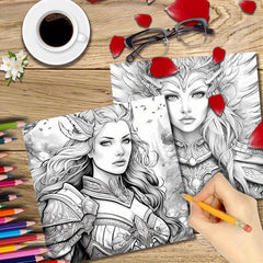 40pcs Beauty Coloring Book & Paper Set - Halloween Thanksgiving Christmas