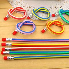 25pcs Straight Pattern Elastic Soft Pencil with Eraser