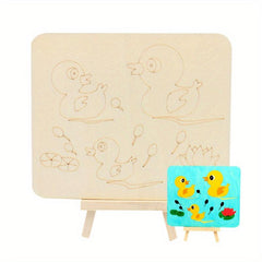 Wooden Board Painting Kit with Stand