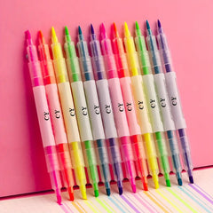 6 Dual Ended Marker Highlighters - Essential for Internet Stars & Students