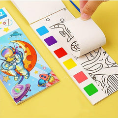 Kids Watercolor Coloring Book w/ Built-in Watercolor, 20 Pages