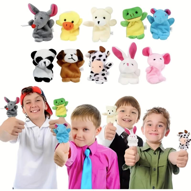 10pcs Random Finger Puppets Mini Plush Toys Educational Kids Finger Toy
