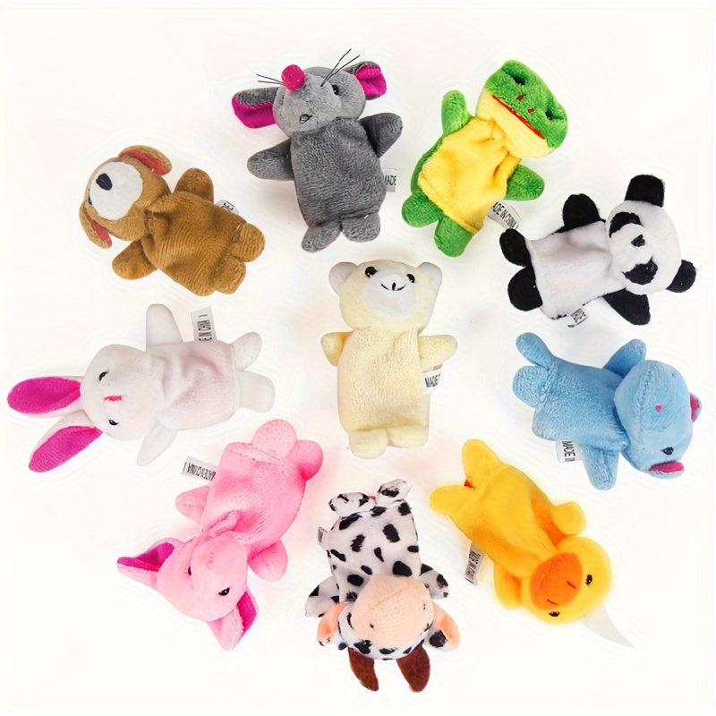 10pcs Animal Finger Puppets Plush Toys for Kids Christmas Halloween