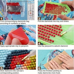 Cartoon Girl Flower Round Diamond Painting Kit