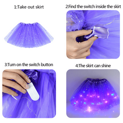 LED Light Princess Skirt Wedding Party Dancing Miniskirt