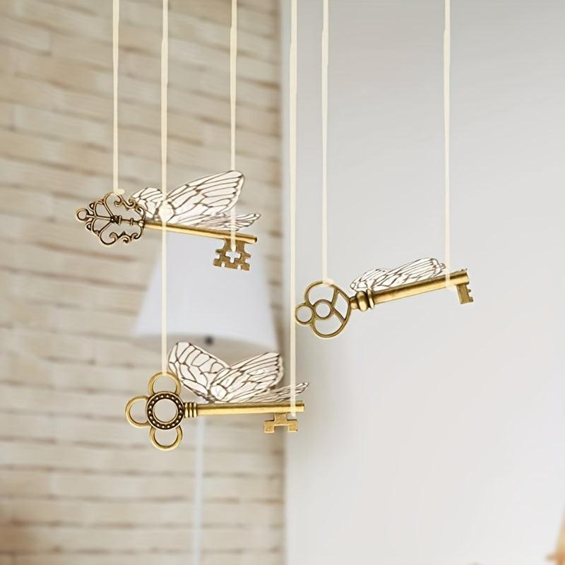 3pcs 5.89cm Large Skeleton Key Bronze & Brass Retro Style for Parties