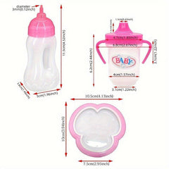 18 inch Doll Accessory Set Baby Bottle Drinking Cup Plate Fork
